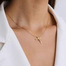 Custom Cross Name Necklace, Engraved Cross Necklace With Name, Christian Gifts, Baptism Gift, Christmas Gift, Religious Gift, Communion Gift - Multicolor - View 5