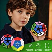 SENGSO Megaminx 2x2魔方，12面无贴纸益智玩具，教育玩具，竞赛魔方 - 彩色 - 查看 3