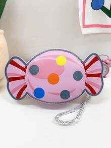 1 pieza Bolso de hombro mini de cuero sintético con cierre de cremallera, estilo lindo y adecuado para uso diario para niña joven - dulce - Ver 11