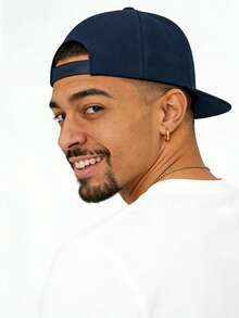 1顶男女通用哥特风26字母刺绣可调节棒球帽 - 适合嘻哈、街头服饰、徒步旅行、远足、旅游和户外活动 - 藏蓝色 - 查看 4