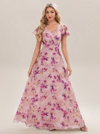 Elegant Floral Summer Formal Dresses For Bridesmaid Dresses