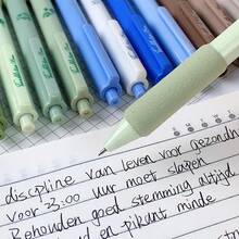 一套咖啡色黑色中性笔，0.5毫米黑色墨水按动式笔，大气文具，适合办公室、学校、返校礼物 - 多色 - 查看 4