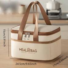 Multi-Function Insulated Lunch Bag, Large Capacity Thick Aluminum Foil Lunch Box, Suitable For Students, Portable Picnic Lunch Tote - Bento Bag - View 18