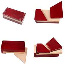 Gift Card Money Holder Puzzle Gift Case Box Big Secret Opening Impossible Box Puzzle Handmade 3D Brain Teaser Puzzle Magic Wooden Mysterious Gift Box Cube Game IQ Toys By AHYUAN Natural - 紅色 - 查看 3