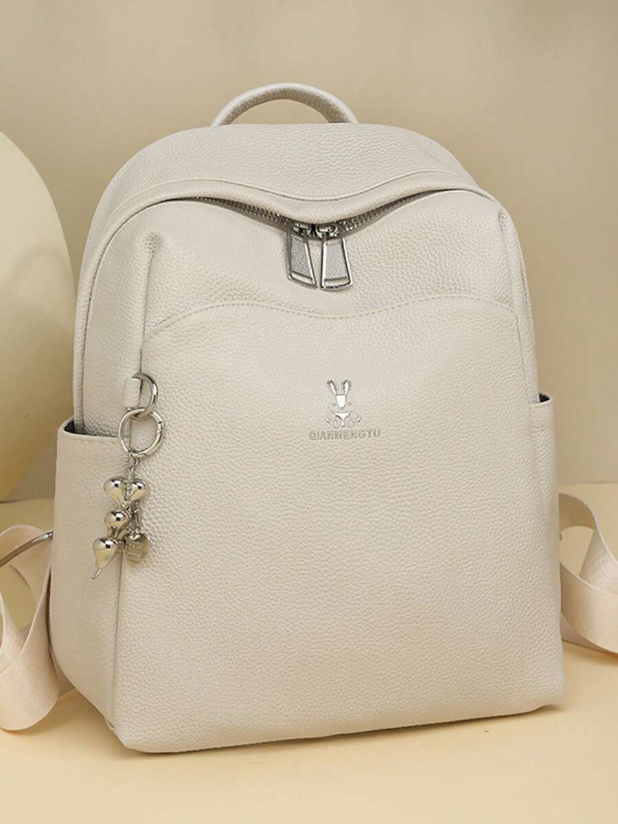 Fashion Women's Large Capacity Backpack For Travel And Commute, Student Bag, Street Style - White - View 1
