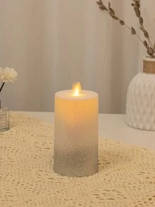 1/3 chiếc nến LED không lửa màu vàng, trắng, hồng, sử dụng 3 pin AAA, làm bằng nhựa acrylic, thích hợp để trang trí bàn tiệc cưới, cầu hôn, Lễ Tạ ơn, làm quà tặng, trang trí nhà cửa, nến điện tử. - bạc - Xem 12