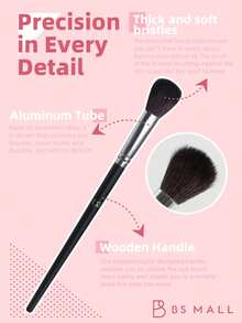 BS-MALL Professional Grade Super Soft Animal Hair Eyeshadow Brush Set, Deluxe Makeup Eyeshadow Brushes - Black - View 4