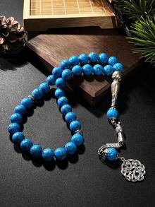Men's Prayer Bead Bracelet - Baby Blue - View 9