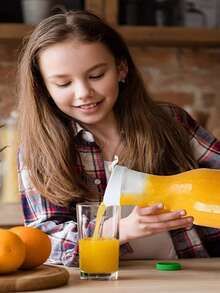 1pc PET Plastic Bottle, Beverage Cup, Pitcher, Cold Drink Jar, Juice Pot, Tea Flower Pot - Clear - View 4