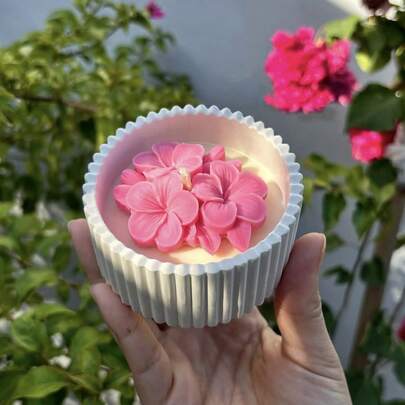 1pc Plumeria Scented Candle Silicone Mold DIY Plumeria Scented Plaster Diffuser Stone Home Decor Silicone Mold