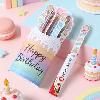 25 Stücke Geburtstagskuchen Kerzen Design Schokolade Geschenkpapier, Fröhliche Geburtstag Geschenkpapier, Schokolade Süßigkeiten Verpackungszubehör, Geburtstags Party Geschenkverpackung Dekoration, Geburtstags Party Dekorationen, Schokolade Süßigkeiten Geschenkverpackung, Geburtstags Party Zubehör, Geburtstaggeschenke, Party Geschenke