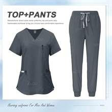 Nurse Uniform Hospital Accessories Surgical Dental Veterinary Work Wear Medical Nursing Healthcare Pharmacy Scrub Suit - 42109 - Xanh hải quân - Xem 10