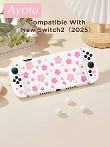 Ayotu 1 pièce Étui de protection transparent ultra-fin en TPU avec motif de fleurs de cerisier & pétales, compatible avec Switch OLED/Lite/New Switch2 (2025). Compatible avec le dock, sans retrait nécessaire. Résistant aux chocs & à la poussière. Plusieurs couleurs. Style romantique de printemps, style campagnard, Saint-Valentin, Nouvel An, saison de la rentrée scolaire. - Voir 17