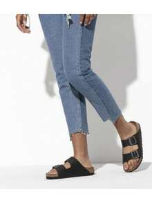 Birkenstock Birko-Flor Black Solid Arizona Casual Women's Flat Beach Sandals - 黑色 - 查看 2