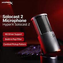 HyperX The SoloCast 2 Microphone Is A Professional Microphone For Gaming, Esports, Live Streaming, And Singing. It Features One-Button Mute, Plug-And-Play Functionality, High-Resolution Audio Quality, And Is Compatible With Operation Delta Force. - View 1