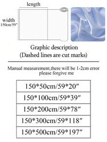 1pc Lily Satin & Organza Shiny Satin Fabric, Pre-Cut For Wedding Party Bridal Dress DIY - Light Blue - View 2