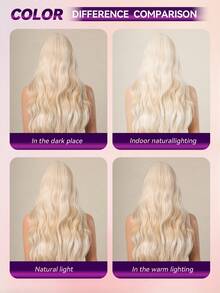 26" Machine Made Champagne Blonde Body Wave Wig With Bangs, High Temp Fiber Voluminous Wig With Adjustable Stretchy Cap - Gold - View 8