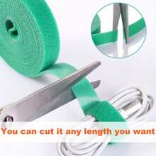 Green 12mm*1m/Roll, Hook And Loop Cable Strap Green Plant Strap Flower Arrangement Bundled Fixed Support Buckle Strap - 4PCS Green - View 7