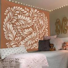 Luvadian Boho Floral Fall Tapestry Talavera Mexican Decor Abstract Brown Flower Aesthetic Wall Hanging Mid Century  Modern Wall Art Blanket For Home Bedroom Living Room Office Decor 50x60 Inch - 1PC - 查看 3