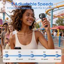 sweetfull Tragbarer Turbo-Ventilator, handgehaltener Mini-Ventilator mit 12-Stunden-Laufzeit, 5 Windgeschwindigkeiten, wiederaufladbar, Turbo-Technologie zum Kühlen, für Outdoor-Aktivitäten, Strand, Reisen, Sommer-Geschenkessential - Handgehalten - Übersicht 3