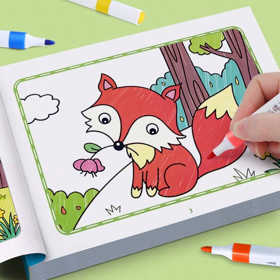 1 Set Children's Animal Coloring Book, Preschool Educational Painting Book, Drawing Notebook