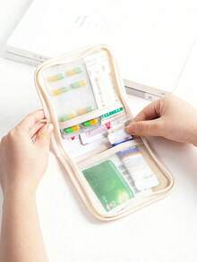 Portable Medicine Bag With Letters "Medicine Bag", With Wrist Strap, Compact Pill Organizer ,Travel - Friendly Medication Storage For Daily/Outdoor/Travel, Essential For Health - Conscious & On - The - Go Users, Must - Have Medical Accessory,Multi Functional Fabric Small Medicine Bag, Portable And Portable Medical Emergency Kit, Outdoor Travel Medicine Bag, Dormitory Emergency Medicine Storage Bag - Multicolor - View 4