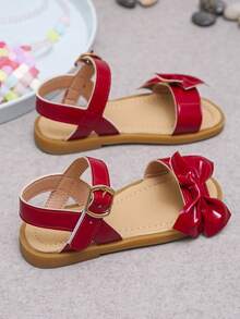 A Pair Of Sweet Princess Red Bow Sandals In Spring And Summer Are Suitable For Daily Life, Parties, Festivals, Beach Play And Other Occasions. - Red - View 5