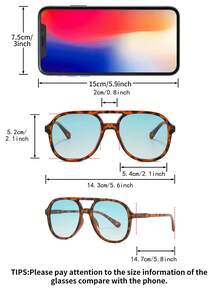 1 Pair Women's Leopard Print Round PC Frame Retro Double Bridge Personality Street Style Fashion Fashion Glasses - Multicolor - View 5