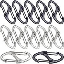 DHINZIC 8Pcs Zipper Clip Anti Theft Deterrent, Dual Opening Safety Zipper Pull Replacement, S Carabiner Clips For Backpacks Traveling Camping Suitcases-WS - 12pcs-black & Silver - View 8