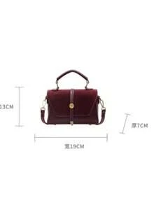 Small Women's Patchwork Suede Bag, Sophisticated Design, Versatile Crossbody [Xs-123] - 鏽棕色 - 查看 6