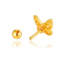 1枚锆石蝴蝶耳软骨耳钉，时尚不锈钢螺丝耳钉，适合女士夏季假期日常佩戴，Y2K时尚耳环，黄金首饰，母亲节礼物，开斋节礼物 - 銀色 - 查看 2