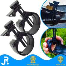2 X Blk Small Mini Shed Guttering Cket Clamp Adjustable - No Tools Required - B - View 1