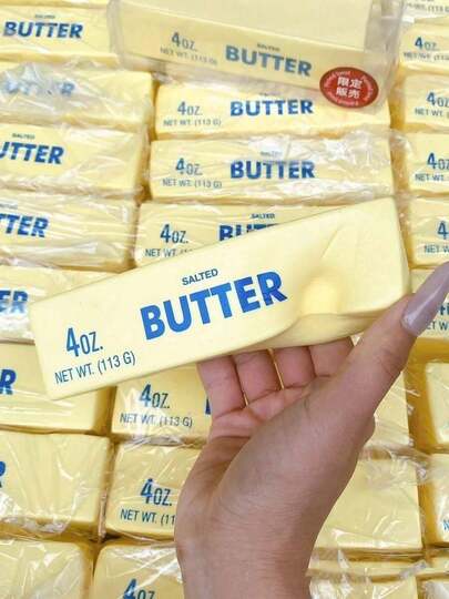 1pc Butter Squishy Toy, Yellow Cream Stick Soft Toy With Cream Scent - Good For Play And Stress Relief Toys Sensory Fidget Toys Goody Bag Party Favors Pinata Filler Carnival Stocking Stuffers Birthday Gifts Mother's Day Graduation