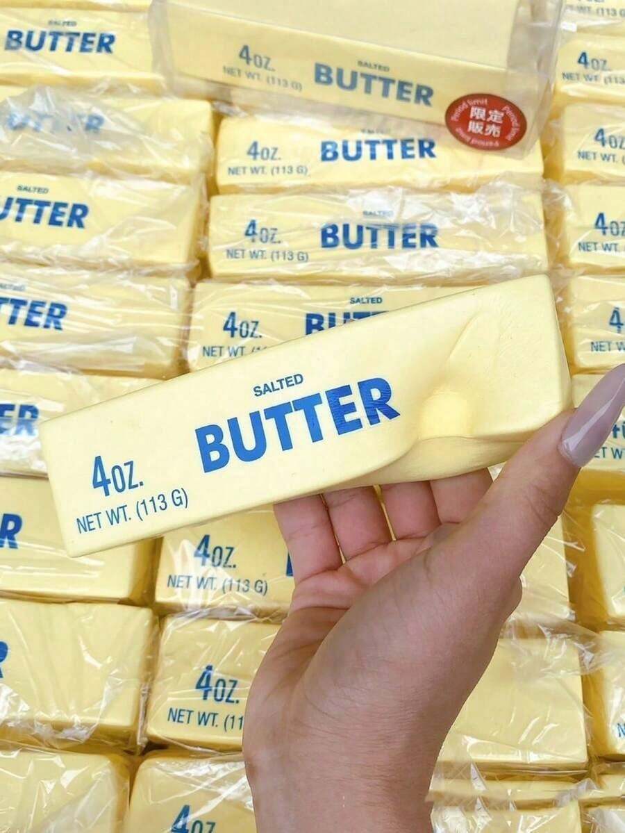 1pc Butter Squishy Toy, Yellow Cream Stick Soft Toy With Cream Scent - Good For Play And Stress Relief Toys Sensory Fidget Toys Goody Bag Party Favors Pinata Filler Carnival Stocking Stuffers Birthday Gifts Mother's Day Graduation - 多色的 - 查看 1