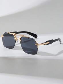 1pc Women Classic Coloful Geometric Oversized Rimless Design Pearl Decoration Fashion Y2K Fashion Glasses For Musical Festival Outdoor Travel Camping Beach Rave Party Daily Life Protection Accessories - Multicolor - View 10