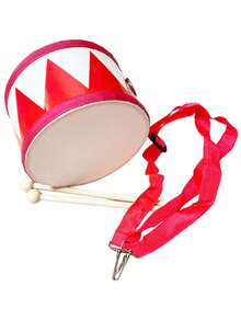 6-Inch Wooden Early Childhood Education Musical Instrument Hand Drum With Adjustable Waist Strap, Kindergarten Performance Instrument, Orff Style Snare Drum - Multicolor - View 3