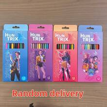 12支/盒 K-POP 女巫组合 2B 铅笔，书写考试文具用品，随机图案 - 彩色 - 查看 9