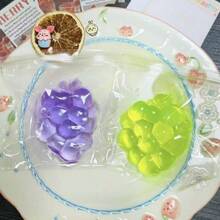 新款高品质水晶葡萄挤压玩具，透明减压玩具，吊坠及桌面装饰，紫色葡萄办公指尖玩具 - 彩色 - 查看 6
