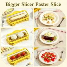 Hot Dog Slicer, Sausage, Banana Peel Egg Cutter Chopper, Quick & Convenient Kitchen Tool - Coral Orange - View 4