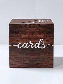 1 Peça Caixa de Cartões de Casamento Rústica, Caixa de Cartões de Casamento com Folha de Ouro "Cards", Decoração de Casamento, Decoração de Chá de Panela, Decoração de Aniversário, Decoração de Casa, Decoração de Quarto, Porta-Cartões Elegante para Recepção de Casamento e Festa de Aniversário, Decoração de Mesa para Cerimônia de Formatura, Perfeito para Presentes de Casamento, Cartões de Aniversário e Desejos de Formatura - multicolorido - Visão 4