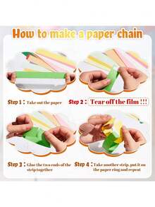 10-Color Mixed Self-Adhesive Paper Chain Set, Smooth Paper Rings For DIY Wreaths & Hangings; Birthday Party Streamers/Hanging Decorations, Wedding Party Ceiling Decor, Mother's Day Themed Decor, Graduation Ceremony Streamers, Graduation DIY Hanging Decorations, Baby Shower Party Decor, Spring/Summer Party Decorations, Bachelorette Party Streamers - View 10
