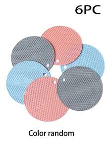 1/4/6 miếng lót cách nhiệt dạng tổ ong chất lượng cao/miếng lót nồi tròn, lót bát, chịu nhiệt và chống trượt, sử dụng đa năng cho lò vi sóng, nồi nóng, bát đĩa, mặt bàn bếp, dễ vệ sinh và chịu nhiệt. - Xem 12