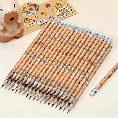10 lápices de dibujos animados son adecuados para que los estudiantes escriban, hagan bocetos, dibujen y los usen como útiles de estudio y escolares