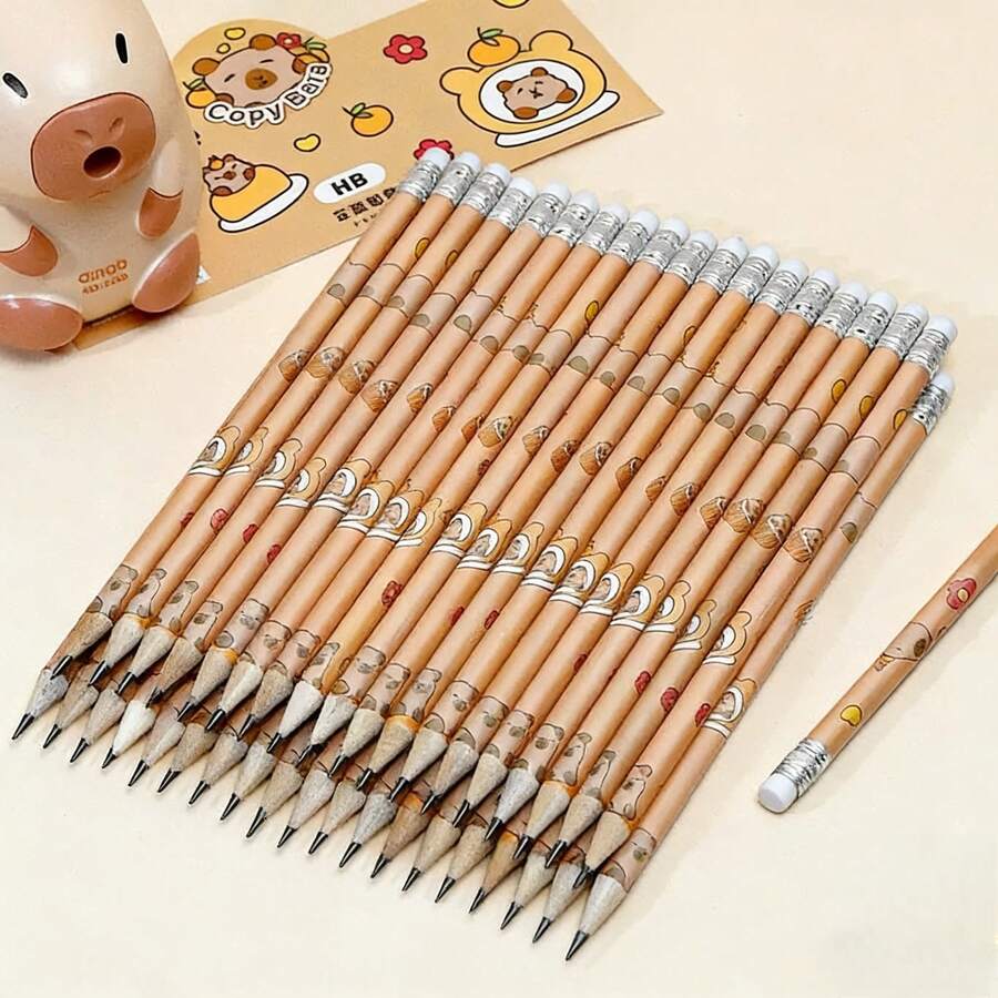 10 lápices de dibujos animados son adecuados para que los estudiantes escriban, hagan bocetos, dibujen y los usen como útiles de estudio y escolares - Dibujos animados - Ver 1