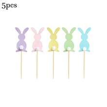 5 chiếc/10 chiếc/12 chiếc phụ kiện trang trí bánh cupcake hình thỏ Phục Sinh dễ thương, thích hợp cho tiệc sinh nhật Phục Sinh, trang trí bánh cupcake và món tráng miệng tự làm. - nhiều màu - Xem 9