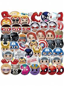 Monogram Marvel 50张漫威复仇者联盟官方授权Q版英雄贴纸，包括钢铁侠、美国队长等可爱防水卡通贴纸，适用于笔记本电脑、水瓶、手机、保险杠、安全帽、汽车装饰，是粉丝派对、生日聚会的收藏礼物。 - 復仇者聯盟 - 查看 10
