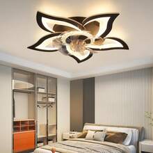 ZMH LED Ceiling Fan With Lighting - Modern Ceiling Light With Fan Quiet 48W Remote Control Dimmable 3 Color Temperature 6-Speed Timer White Fan Lamp For Teen Room Children's Room - 燕尾款 - 查看 4