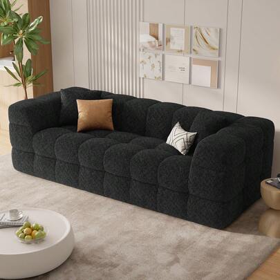 Nalupatio 190cm 2-Seater Sofa Set With 2 Matching Throw Pillows, Premium Chenille Fabric Upholstery, Soft Skin-Friendly Breathable Anti-Pilling Material, Ergonomic Design With Plush Cushions, 270kg Heavy Duty Weight Capacity, 72H Memory Foam Recovery Time, Free Combination Modular System, Pet Friendly Easy Clean Fabric, Easy Assembly Compact Sofa For Living Room, Apartment, Home Office