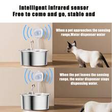 1pc Automatic Sensing Cat/Dog Water Dispenser, Smart Sensing Type - One Size Fits All - View 2