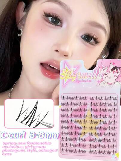 AYRMILLA 120 racimos de pestañas postizas inferiores de un solo racimo DIY, suaves, mezcla de longitudes de 3-8 mm, ojos inteligentes, brecha de longitud natural, racimos con rizo en C, racimos sin delineador, herramientas de maquillaje de ojos populares, adecuadas para todas las ocasiones, muy amadas por las chicas coreanas, japonesas y europeas